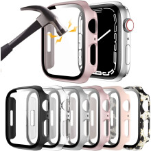 XiHAMA 6er-Pack PC-Hülle kompatibel mit Apple Watch Series 10 + Displayschutzfolie aus gehärtetem Glas, Rontion ultradünner, kratzfester Bumper