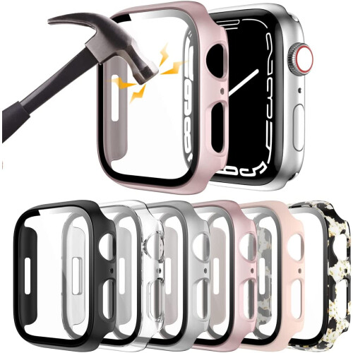 Θήκη υπολογιστή XiHAMA6-Pack συμβατή με Apple Watch Series10 + Προστατευτικό από σκληρυμένο