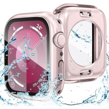 Carcasă impermeabilă și protecție de ecran XiHAMA 2 în 1 compatibilă cu Apple Watch 44 mm (SE a 2-a generație, seria 6/5/4), bară de
