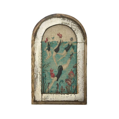 Swimming Wall Art Decorative Painting Wood Frame