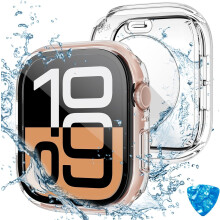 Husă de protecție ecran impermeabilă XiHAMA 2-în-1 pentru Apple Watch Series 10 46mm – Carcasă față PC + sticlă securizată + bară de