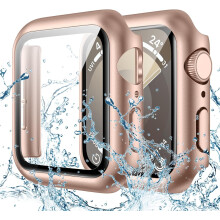 Carcasă din sticlă securizată impermeabilă pentru Apple Watch 40/41/44/45/49 mm – Compatibilă cu iWatch S9/8/7/6
