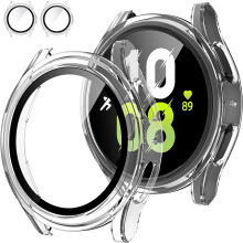 Opakowanie 2 sztuk, kompatybilne z etui ochronnym na ekran Galaxy Watch 5 (44 mm) z wbudowanym szkłem hartowanym i twardym zderzakiem