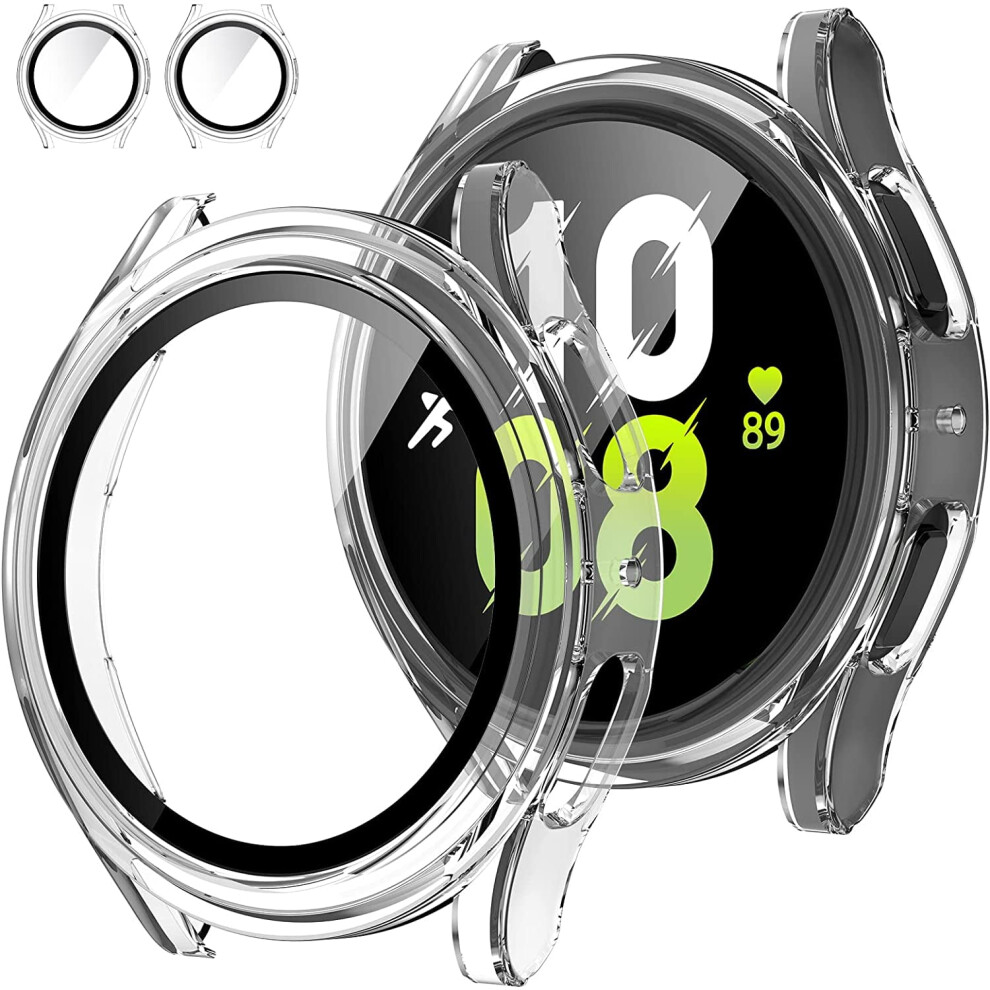 2Pack Compatible With Galaxy Watch 5 (44Mm) Screen Protector Case W/ Built-In Tempered Glass & Hard Bumper 9365509054499
