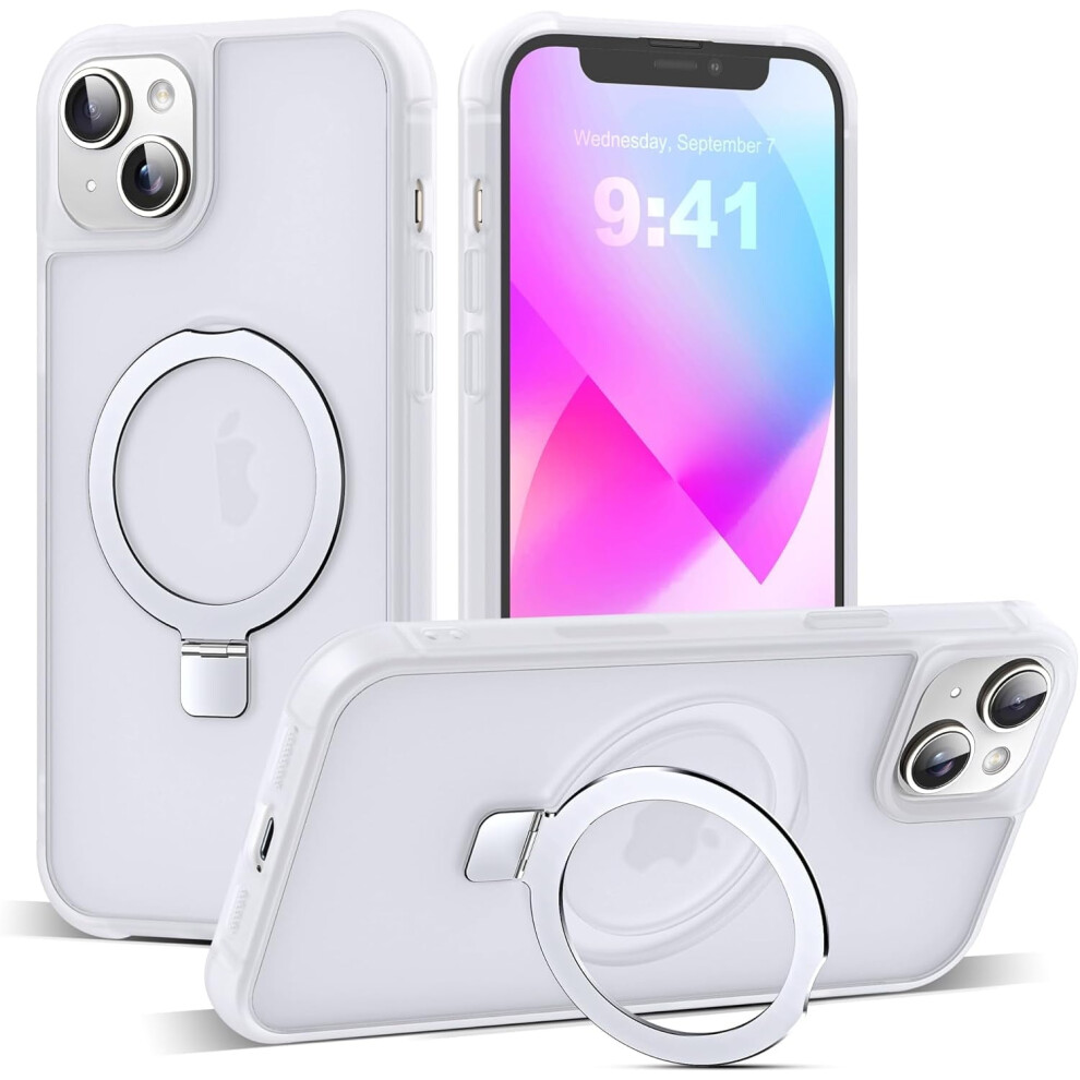 Translucent Magsafe-Compatible Case For Iphone 13 & 14 (6.1") With Invisible Magnetic O-Ring Stand & Great Grip 9365509053874