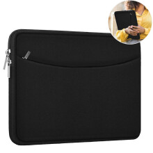Laptop-sleeve-taske 13 14 tommer til MacBook Air Pro, kompatibel med Dell HP, blødt cover, sort