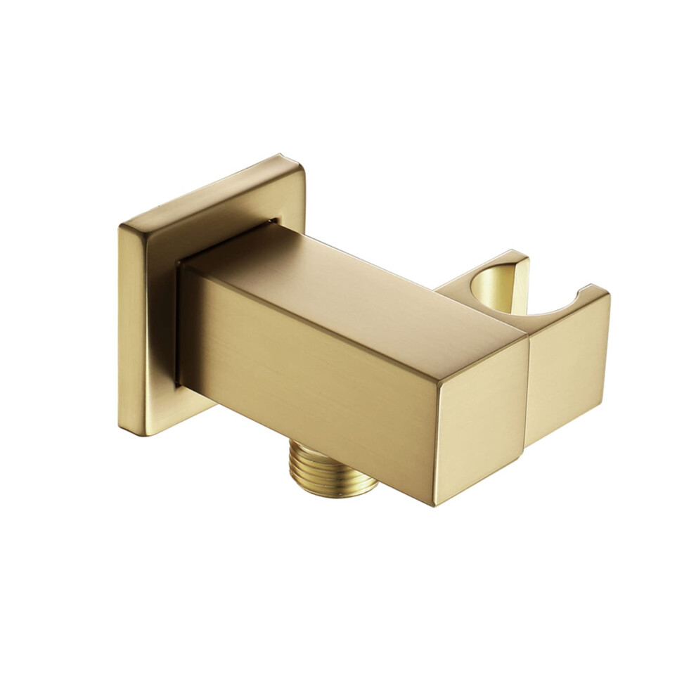 Brushed Gold Shower Head Holder, 360 Swivel Adjustable Brass Wall Mounted Bracket For Handheld Shower 9771547465355