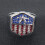1pc Stylish American Flag Silver Plating Ring - High-Quality, Durable Accessory Perfect For Couples,8 4