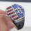 1pc Stylish American Flag Silver Plating Ring - High-Quality, Durable Accessory Perfect For Couples,8 6