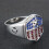 1pc Stylish American Flag Silver Plating Ring - High-Quality, Durable Accessory Perfect For Couples,8 7