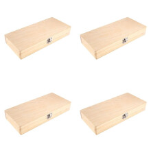4X Boîte de Rangement de Lames en Bois, Peut Contenir 50 Lames, Boîte de Lames de Microscope