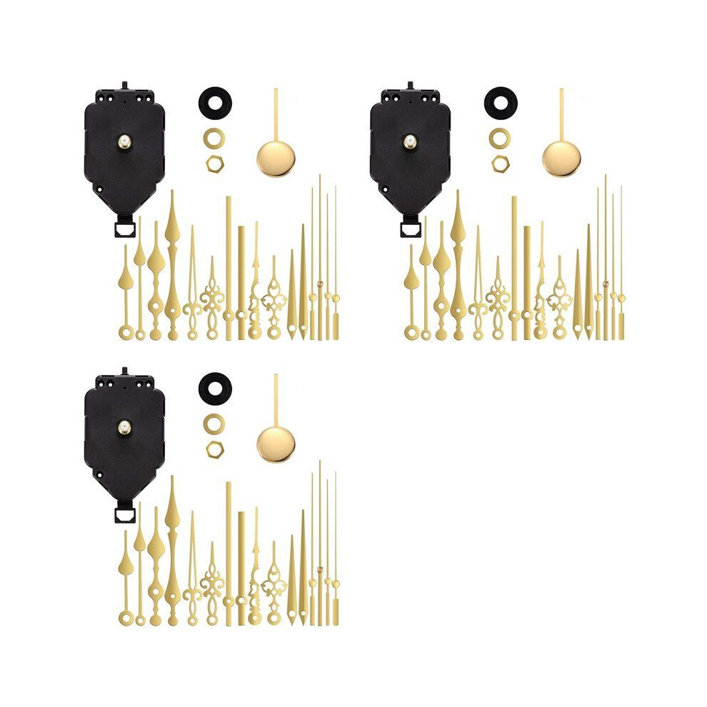 3X Wall Silent Pendulum Quartz Clock Movement, Pendulum Clock Mechanism Parts Motor Replacement Diy Repair Parts 4713442991251