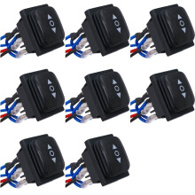 8X Momentary Polarity Reverse Waterproof Control Motor Actuator 6 Pin 3 Position Rocker Toggle