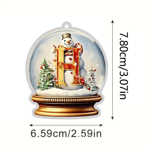 Christmas Tree Letter Ornament Yellow Crystal Acrylic 2