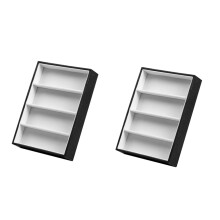 2X Sunglasses Display Glasses Cases 4 Grids Sunglasses Display Box Glasses Display Jewelry Organizer Tray - Black