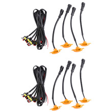 2X [ Plug &  ] Car LED Front Grille Smoked Amber Light Daytime Running Lights Lamp for Universal Pickup SUV Truck