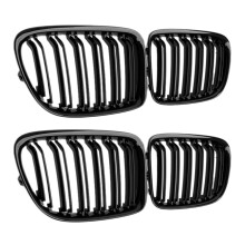 4x Paraurti Anteriore Nero Lucido Griglia per Serie X1 E84 SDrive XDrive 2009-2015