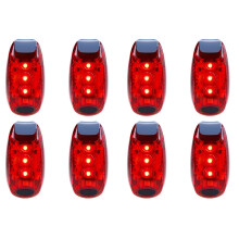 8 Pcs Safety Light Waterproof Red Flashing Bicycle Rear Light, Suitable for Running, Walking, Cycling, Helmet, Etc