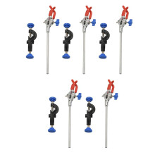5X Lab Clamp 3 Prong Finger Style Rubber-Coated A Black Laboratory Stand Clip