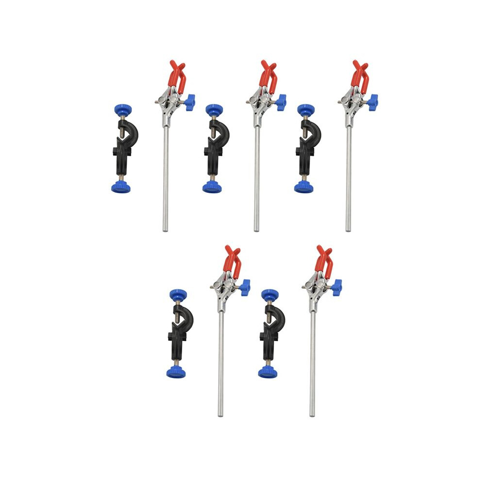 5X Lab Clamp 3 Prong Finger Style Rubber-Coated A Black Laboratory Stand Clip 4712228338440