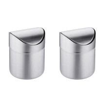 2X MüLl Eimer für Schreibtisch mit Deckel Desktop MüLl Eimer Kleine Winzige Arbeitsplatte MüLl Eimer