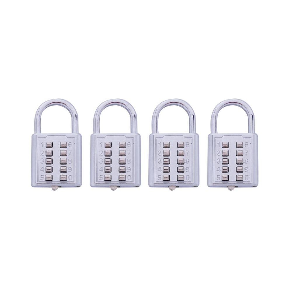 4X Anti-Theft Button Combination Padlock Digit Push Password Lock Zinc Alloy Security Lock 4714217949583