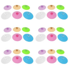 Food Grade Round Diamond Mug Cover(Set of 24) Airtight Seal Silicone Drink Cup Lids Hot Cup Lids
