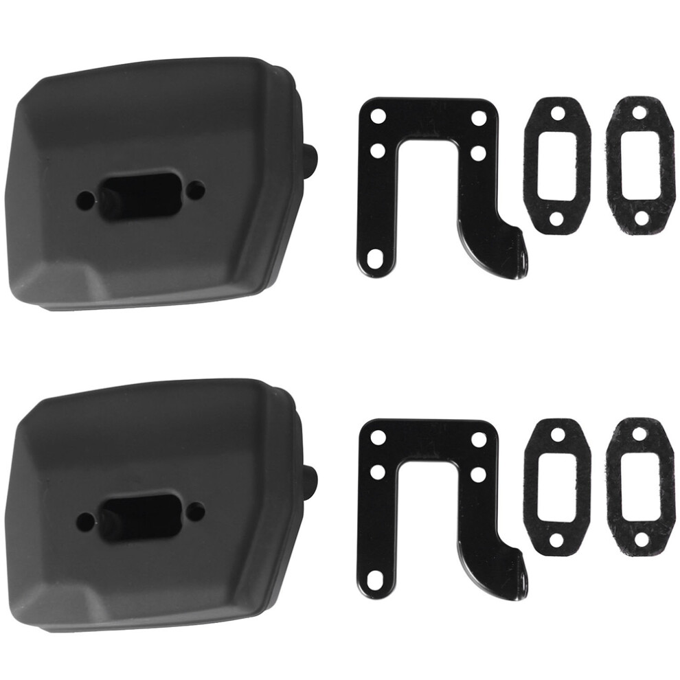 2X Chainsaw Exhaust Muffler With Support Gasket Plate For 61 66 162 266 268 272 Chainsaws 503476901 503406402 4713914068443