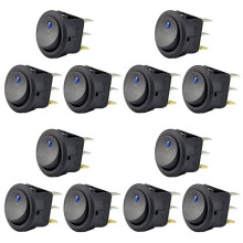 12Pc 12V 20A Rocker Toggle LED Light SPST -Off Control for Boats Cars Racing Cars