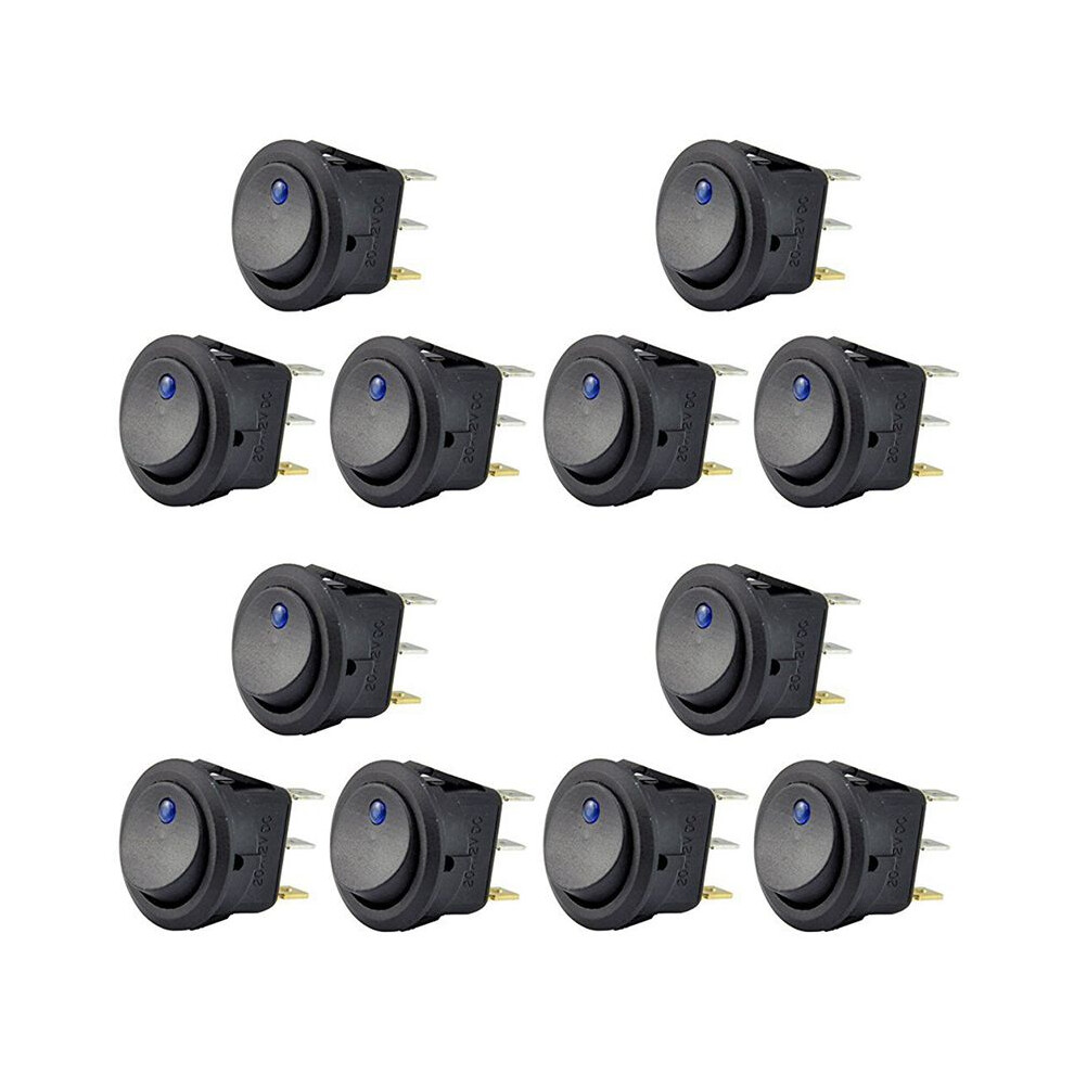 12Pc 12V 20A Rocker Toggle Led Spst -Off Control For Boats Cars Racing Cars Light 4713517870665