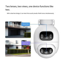EC6 WiFi Dual 2K Lens Spotlight Camera Color Night Vision AI Detection Two-Way Audio Sirens Alarms Security Cam EU Plug