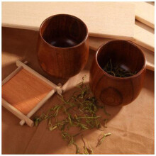 2X Primitive Handmade Natural Wood Wooden Cup Breakfast Beer Milk Tea Mug