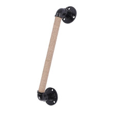 5X Industrial Style Pipe Furniture Handle Barn Sliding Wooden Door Handles Black European Wrought Iron Rope Handle