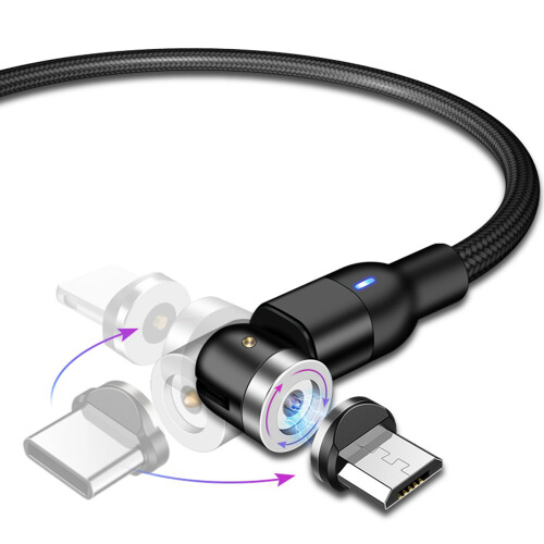 2X Round Magnetic Cable Plug Phone Android Magnet Charger Plug Micro-USB Fast Charging Adapter 1