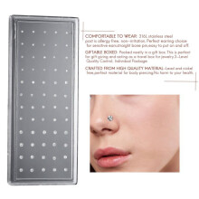300Pcs Stainless Steel Nose Studs Rings Piercing Pin Body Jewelry 22G 1.5mm 2mm 2.5mm