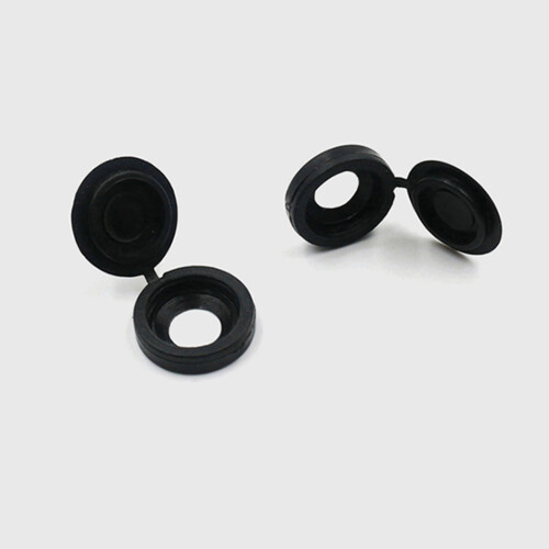 Screw Cap Cup Washer Hinged Cover Black ( Pack of 100 ) 2