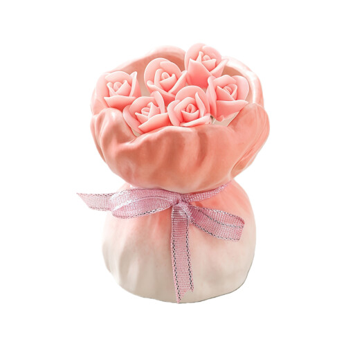 Artistic Ceramic Vase with/without Rose Shape Forks Set For-2 2