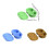 2 Section Silicone Spices Container Snacks Storage Box-Green 2