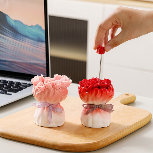 Rose Ceramic Fruit Forks Set with/without 6Pcs Novelty-1 1 2