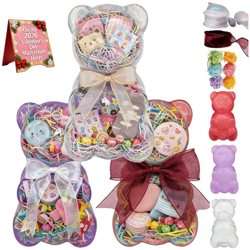 Small Plastic Bear Shaped Container Candy Holder-Mixed colors 1