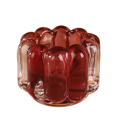 Spitzkerzenhalter, durchsichtig, kleine Kerzenhalter,-Rot
