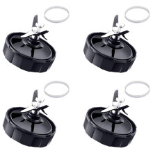 4X 7 Fins Extractor Blades for Blender Parts with Washer Rubber for Nutri Auto IQ BL486 BL642 N102 BL682