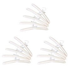 15 x Weiss Satin Gepolsterte Kleidung Haken Kleiderbuegel
