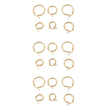 9 Pairs 15mm 20mm 25mm Stainless Steel Hoop Earrings Set Woman Gold