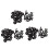 60 Pcs 8mm Hole Push in Expanding Screw Panel Clips Plastic Rivet Black 1