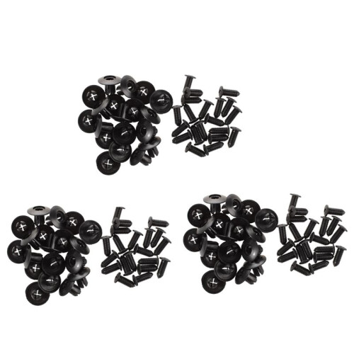 60 Pcs 8mm Hole Push in Expanding Screw Panel Clips Plastic Rivet Black