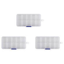 3X 1 to 10 Compartment Plastic Storage Box Transparent for Pearl Pin Jewelry Tools Small Accessories