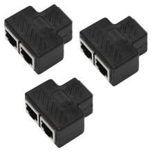 3X 2 Port RJ45 Splitter Adapter LAN Network Ethernet Extender Connector Plug Lot 1Pcs