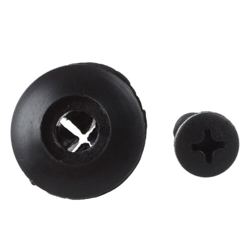 60 Pcs 8mm Hole Push in Expanding Screw Panel Clips Plastic Rivet Black 2