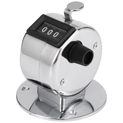 3X Round Base 4 Digit Manual Hand Tally Mechanical  Click Counter 1